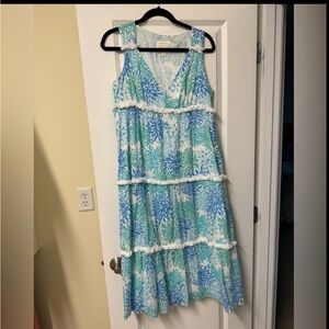 STS Hydrangea print sleeveless dress